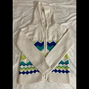 Gymboree Girl Zip Up Colored Pattern Sweater